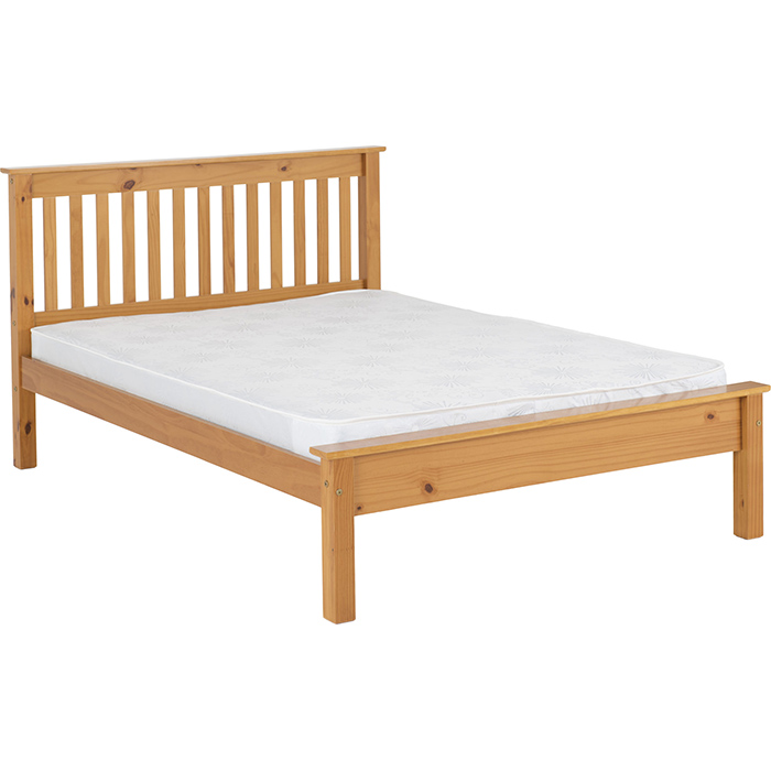 Monaco 4'6" Bed Low Foot End In Antique Pine